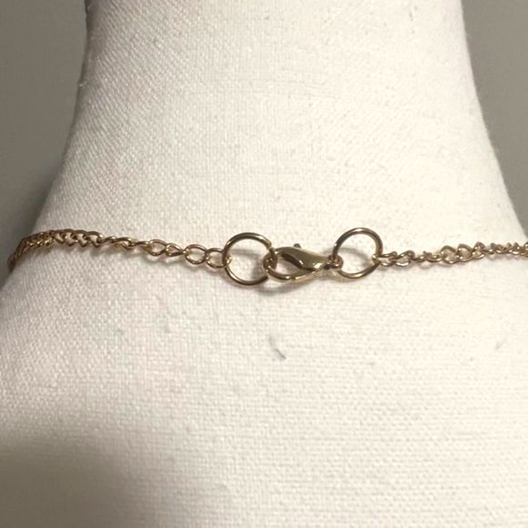 Gold Tone Triangle Leather Tassel Pendant Long Necklace 31" - Picture 4 of 5